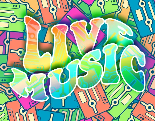 Live muziek retro conceptontwerp vintage poster — Stockfoto