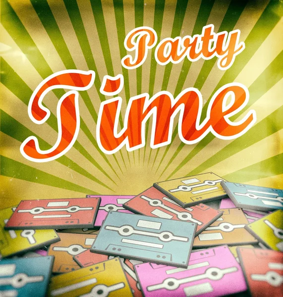 Party time vintage poster design Retro — Stock Photo, Image