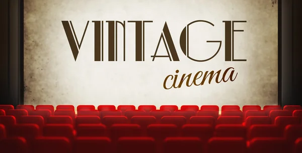 Vintage movie screen in old retro cinema — Stock Photo, Image