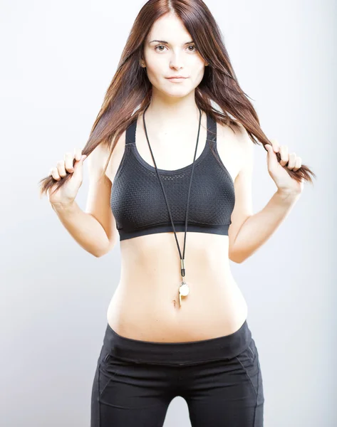 teen in sports bra