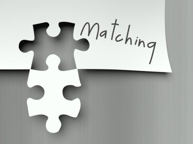 Complement with matching puzzle pieces clipart