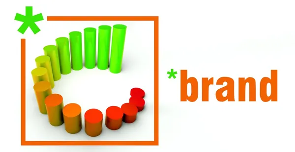 Brand business concept. Rising graph chart — Stock Photo, Image