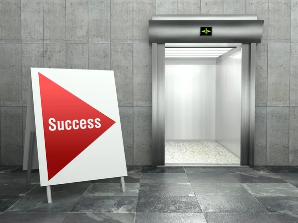 Zakelijk succes. moderne lift met open deur — Stockfoto