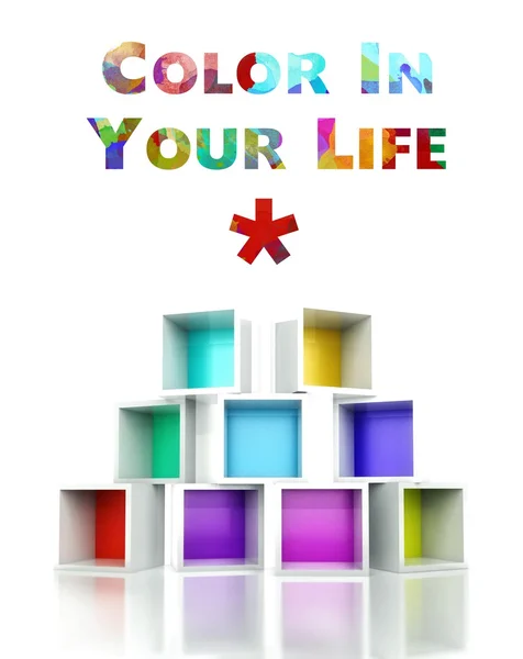 Color in your life with colorful 3d design illustration — Stock Photo, Image