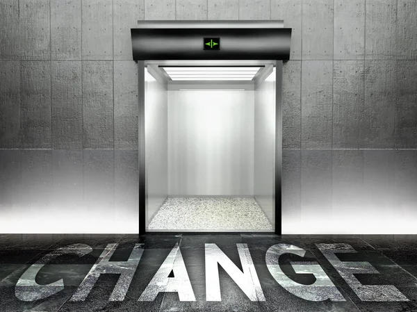 Change. Modern elevator with open door — Stock Photo, Image