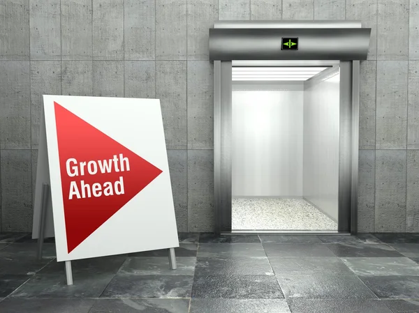 Growth ahead. Modern elevator with open door — Stock Photo, Image