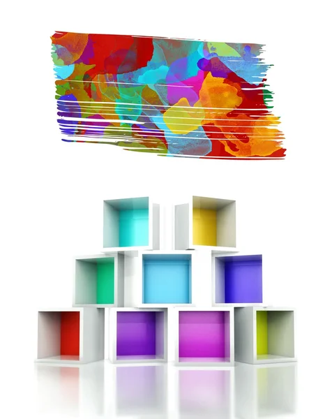 Paint splash colorful 3d design illustration — Stock Photo, Image