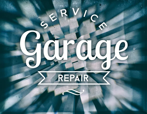 Service garage repair, vintage poster — Stock Photo, Image