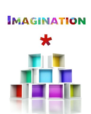 hayal gücü ile renkli 3d tasarım çizim