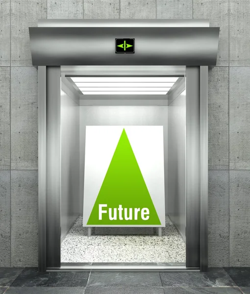 Business future. Modern elevator with open door — Stock Photo, Image