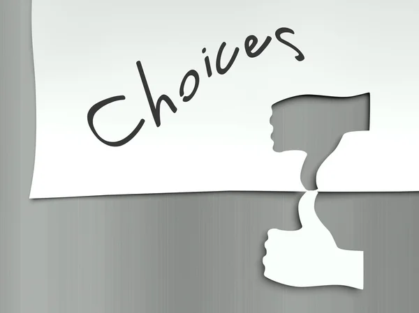 Seçimler. el parmak başparmak yukarı ve aşağı — Stok fotoğraf