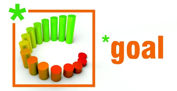 Goal business, rising graph chart — Stock Photo, Image