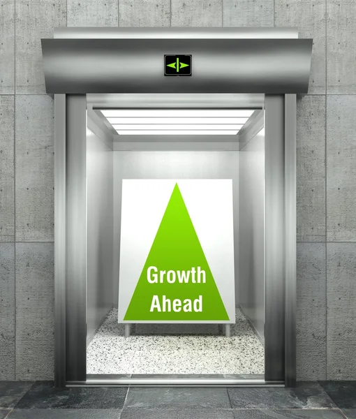 Growth ahead. Modern elevator with open door — Stock Photo, Image