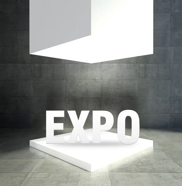 Expo mot vitrine galerie vide — Photo