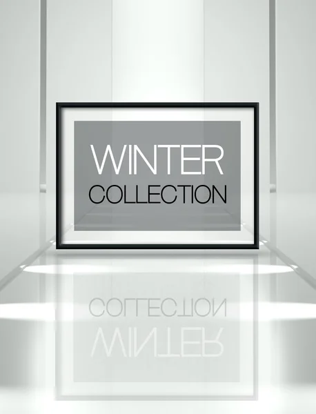 Fashion winter collection on empty runway — Stock Photo, Image