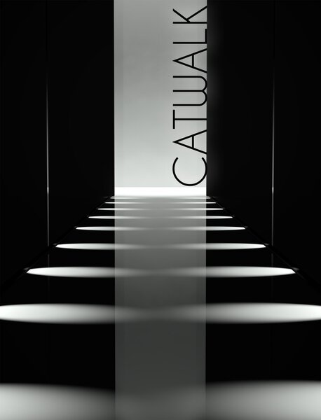 Dark design, fashion catwalk runway