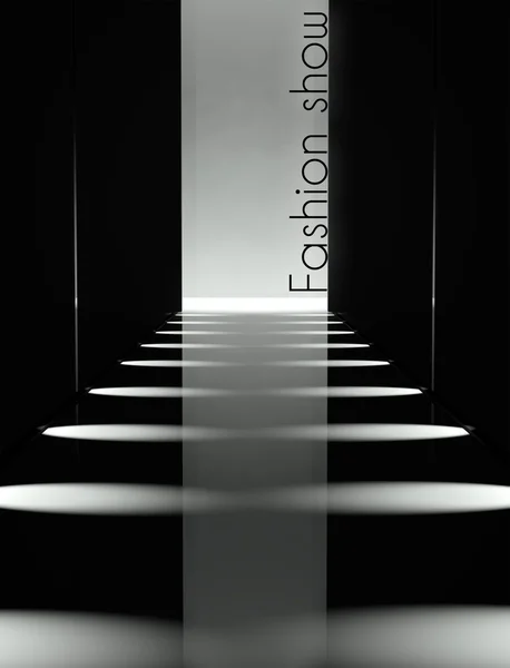 Dark design fashion show runway background — Stock Photo, Image