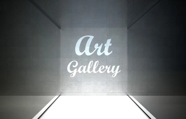 Art gallery, glass showcase for exhibit — Stock Photo, Image