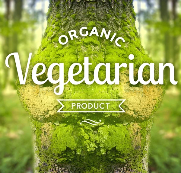 Organic Vegetarian Product slogan, ecology concept — Stock Photo, Image