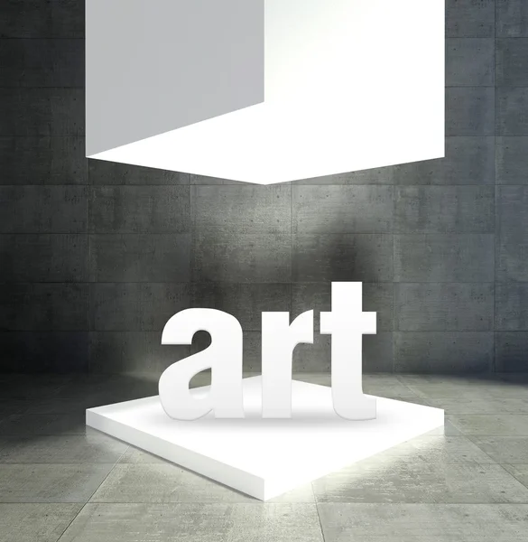 Művészeti szó üres Galéria bemutató — Stock Fotó