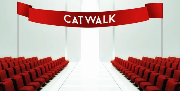 Mode catwalk lege start-en landingsbaan achtergrond — Stockfoto