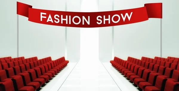 Fashion show slogan, empty runway — Stock Photo, Image