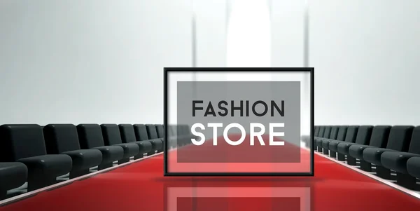 Moquette rossa passerella Fashion Store — Foto Stock