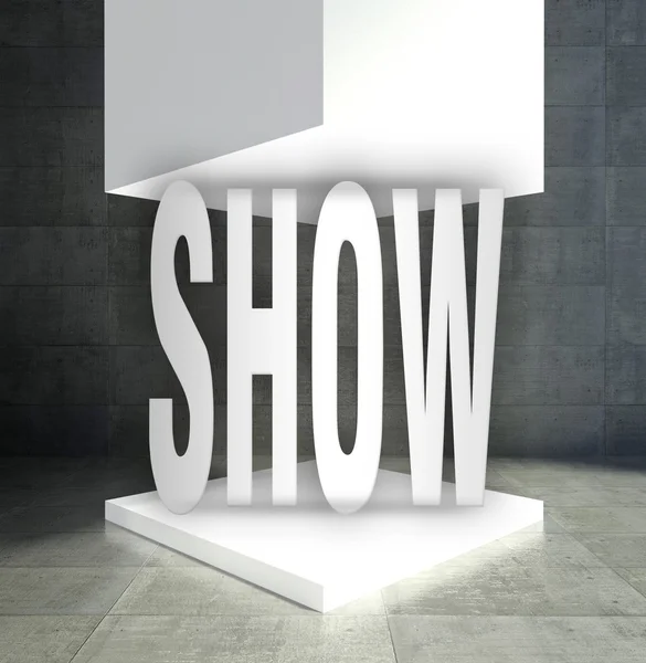 Show word empty exhibition showcase — Stock Photo, Image