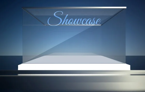 Showcase κενό γυάλινο κουτί για έκθεμα — Φωτογραφία Αρχείου