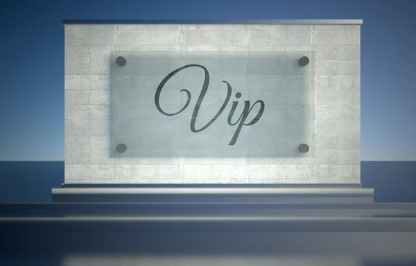 VIP, ondertekenen op stenen sokkel — Stockfoto