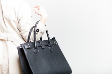 Deri çanta, closeup ile moda kadın