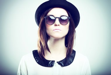 retro moda şık kadın portresi