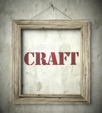 Craft duvar eski ahşap çerçeve içinde