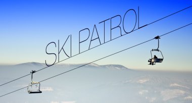 Ski lift, yaratıcı illüstrasyon devriye