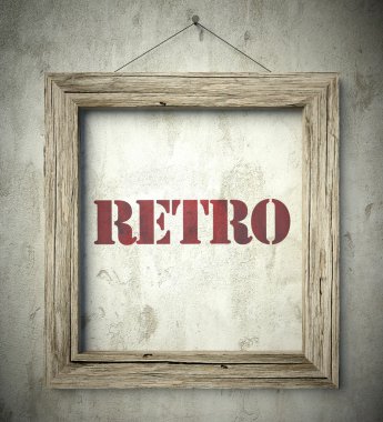 eski ahşap çerçeve içinde Retro amblemi