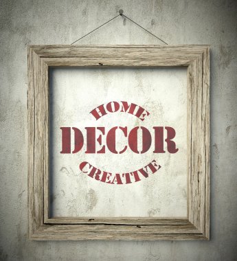 eski ahşap çerçeve içinde yaratıcı ev dekorasyonu