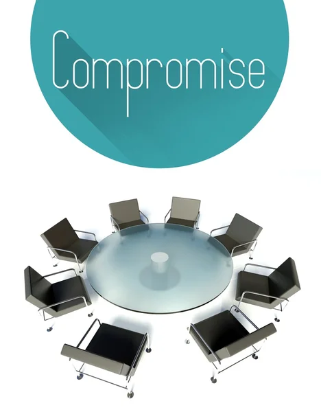 Compromise conceptual, workplace for negotiations — Stock Photo, Image