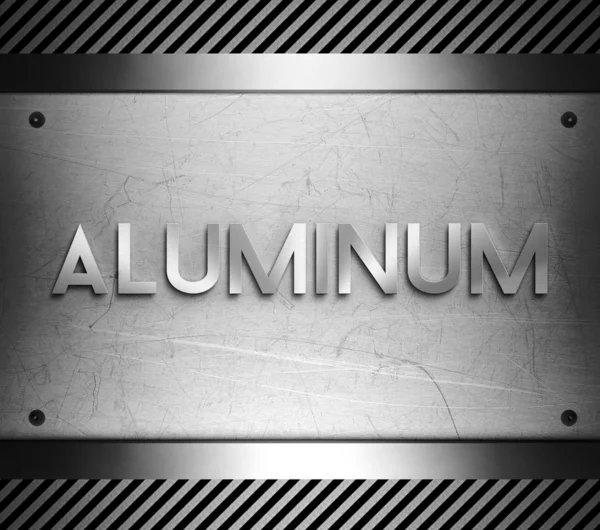 Aluminum concept on steel plate — Stock Photo, Image