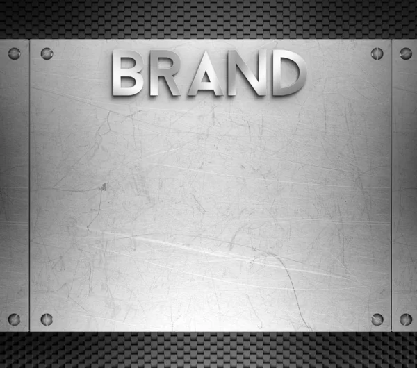 Brand concept on steel plate — Stock Photo, Image