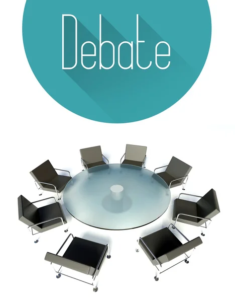 Debate conceptual, workplace for negotiations — Stock Photo, Image