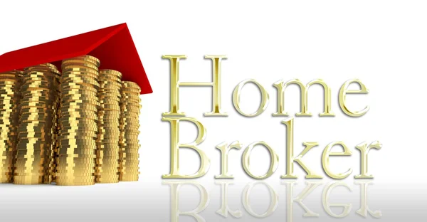 Home broker, house made ??of coins — Stock Photo, Image