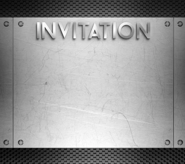 Invitation concept on steel plate — Stock Photo, Image