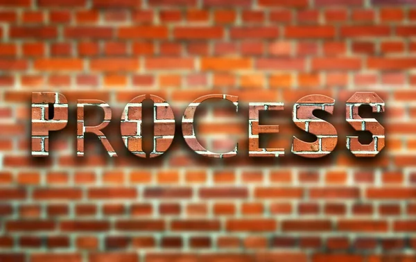 Process made of bricks creative illustration — Stock Photo, Image