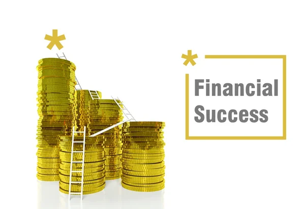 Modo per il successo finanziario concetto, scale sulle monete — Foto Stock