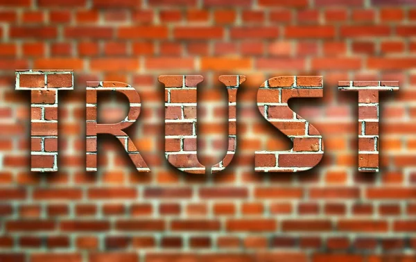 Trust made of bricks creative illustration — Stock Photo, Image