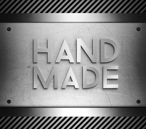 Hand made on steel plate — Stock Photo, Image