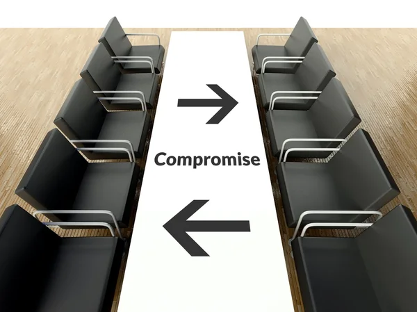 Business kompromiss, arbetsplatsen för förhandlingar — Stockfoto