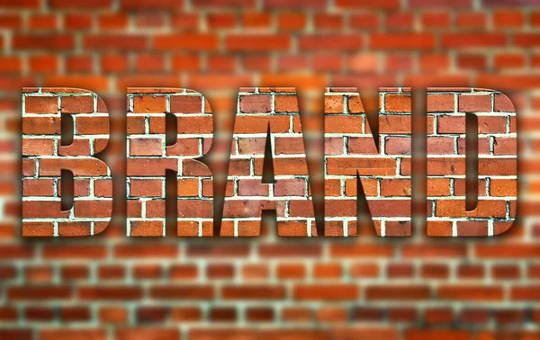 Brand made of bricks, creative conceptual illustration — Stock Photo, Image