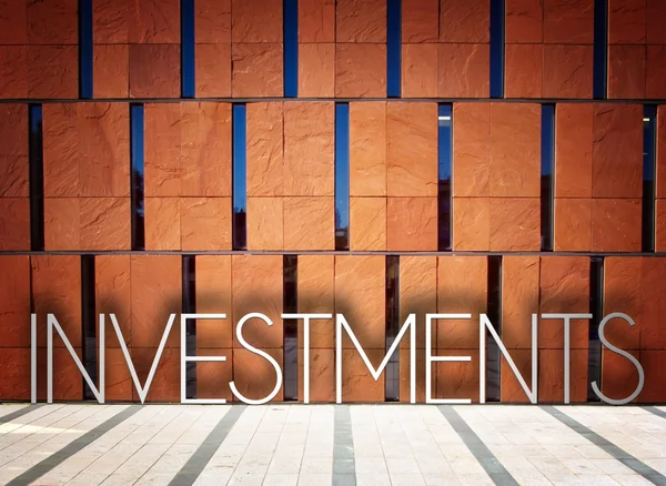 Investments on modern building creative illustration — Stock Photo, Image