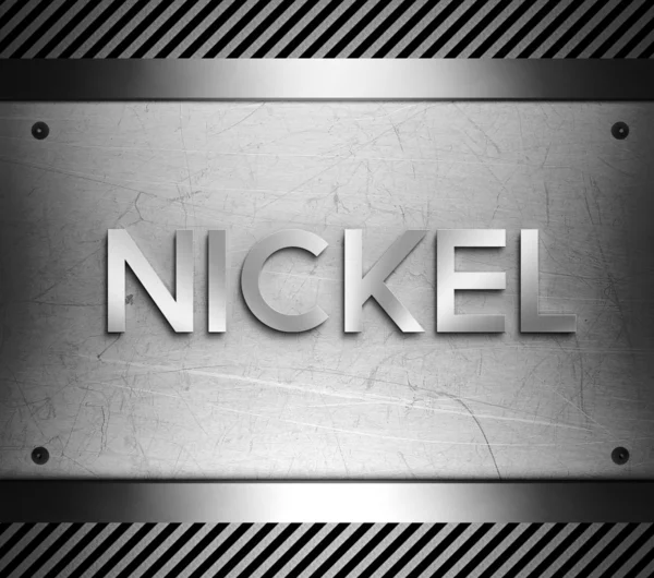 Nickel koncept på stålplåt — Stockfoto